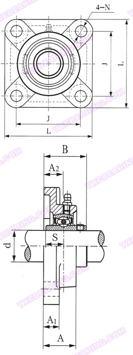 drawing of UCF200 Series - Pillow Block Bearing