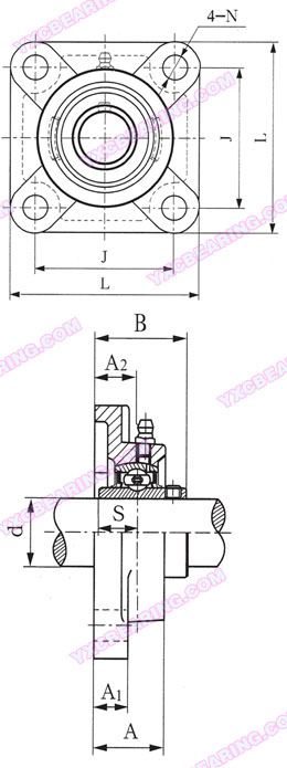 drawing of UCF300 Series - Pillow Block Bearing