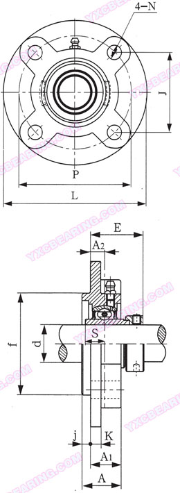 drawing of UELFC200 Series - Pillow Block Bearing